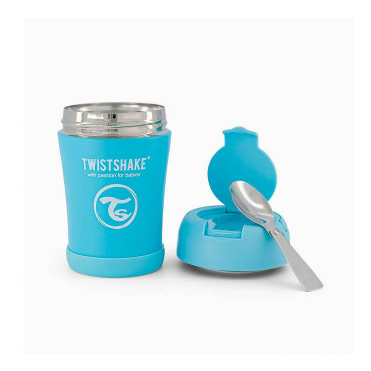 فلاکس فلاسک غذا استیل همراه با قاشق 350 میلی لیتری تویست شیک twistshake