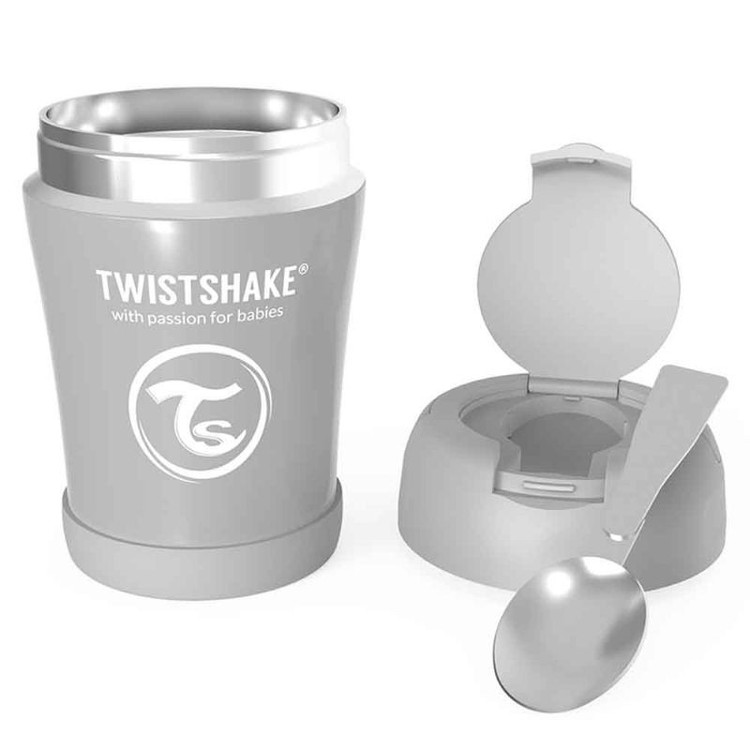 فلاکس فلاسک غذا استیل همراه با قاشق 350 میلی لیتری تویست شیک twistshake