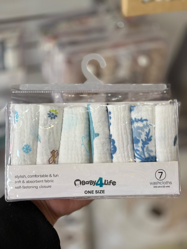 دستمال موسلین دست و صورت نوزادی 7 عددی بیبی فور لایف baby4life