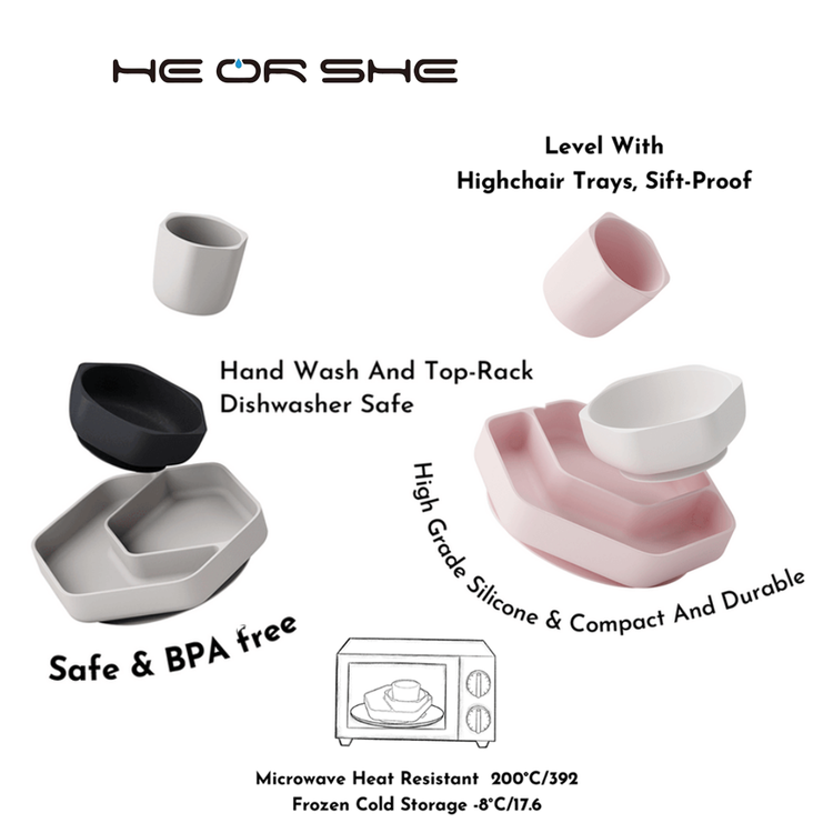 ست ظرف سیلیکونی 3 تکه هی اور شی heorshe | هیروشی he or she