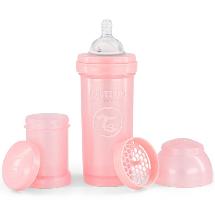 شیشه شیر آنتی کولیک تویست شیک ۲۶۰ میلی لیتر twistshake اورجینال همراه با ظرف شیرخشک