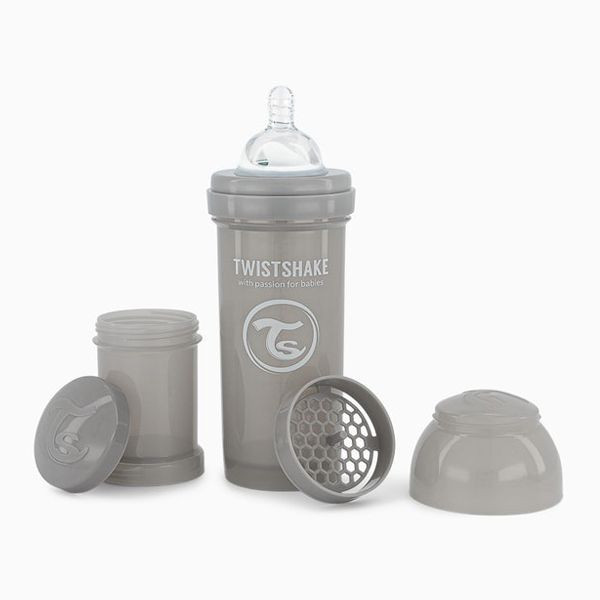شیشه شیر آنتی کولیک تویست شیک ۲۶۰ میلی لیتر twistshake اورجینال همراه با ظرف شیرخشک
