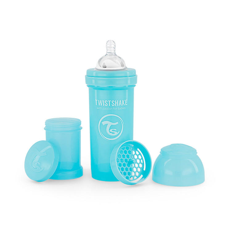 شیشه شیر آنتی کولیک تویست شیک ۲۶۰ میلی لیتر twistshake اورجینال همراه با ظرف شیرخشک