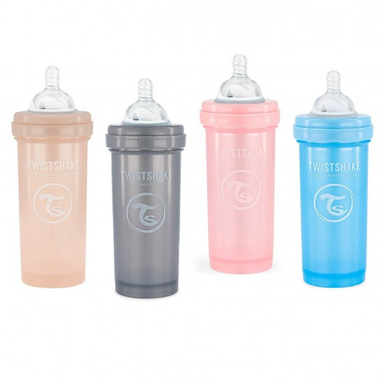 شیشه شیر آنتی کولیک تویست شیک ۲۶۰ میلی لیتر twistshake اورجینال همراه با ظرف شیرخشک
