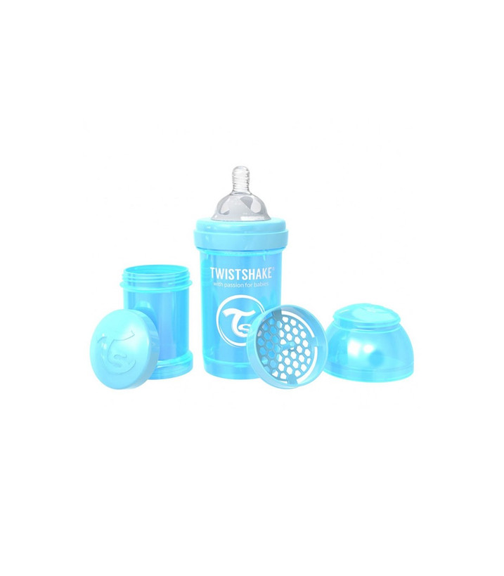شیشه شیر آنتی کولیک تویست شیک 180 میلی لیتر twistshake اورجینال همراه با ظرف شیرخشک