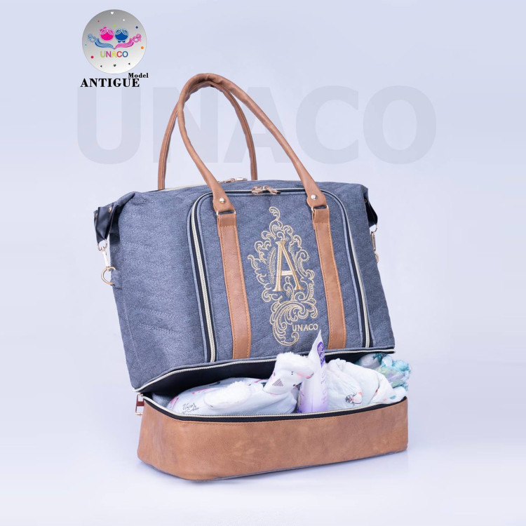 ساک لوازم یوناکو مدل آنتیک antique طوسی | ساک کوله ای کودک Unaco