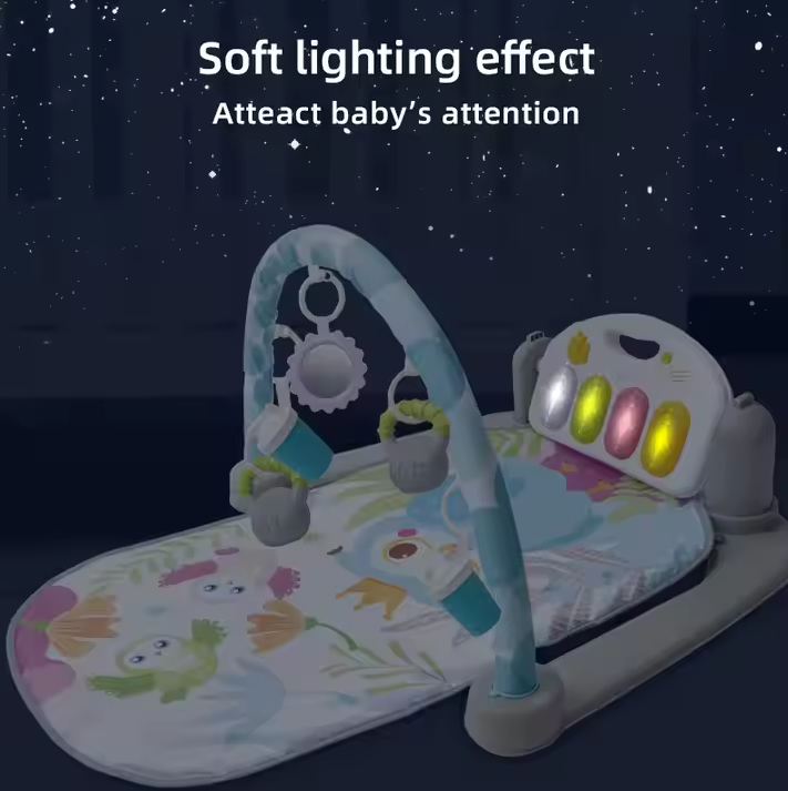 تشک بازی پیانویی ریموت دار بلوتوثی جغد kids melody کد 6657b آبی | زیرانداز بازی موزیکال