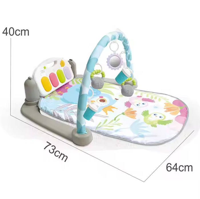تشک بازی پیانویی ریموت دار بلوتوثی جغد kids melody کد 6657b آبی | زیرانداز بازی موزیکال
