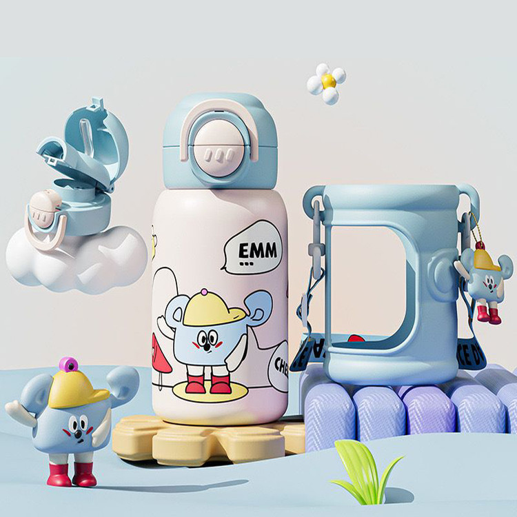 فلاکس فلاسک قفل دار بندی دو درب بازشو smurf کد y008