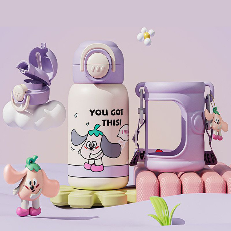 فلاکس فلاسک قفل دار بندی دو درب بازشو smurf کد y008