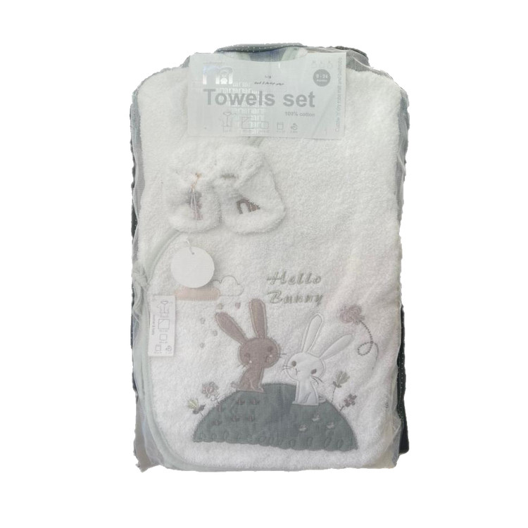 ست حوله نوزادی 5 تکه طرح خرگوش مدل کیمونو مادرکر mothercare