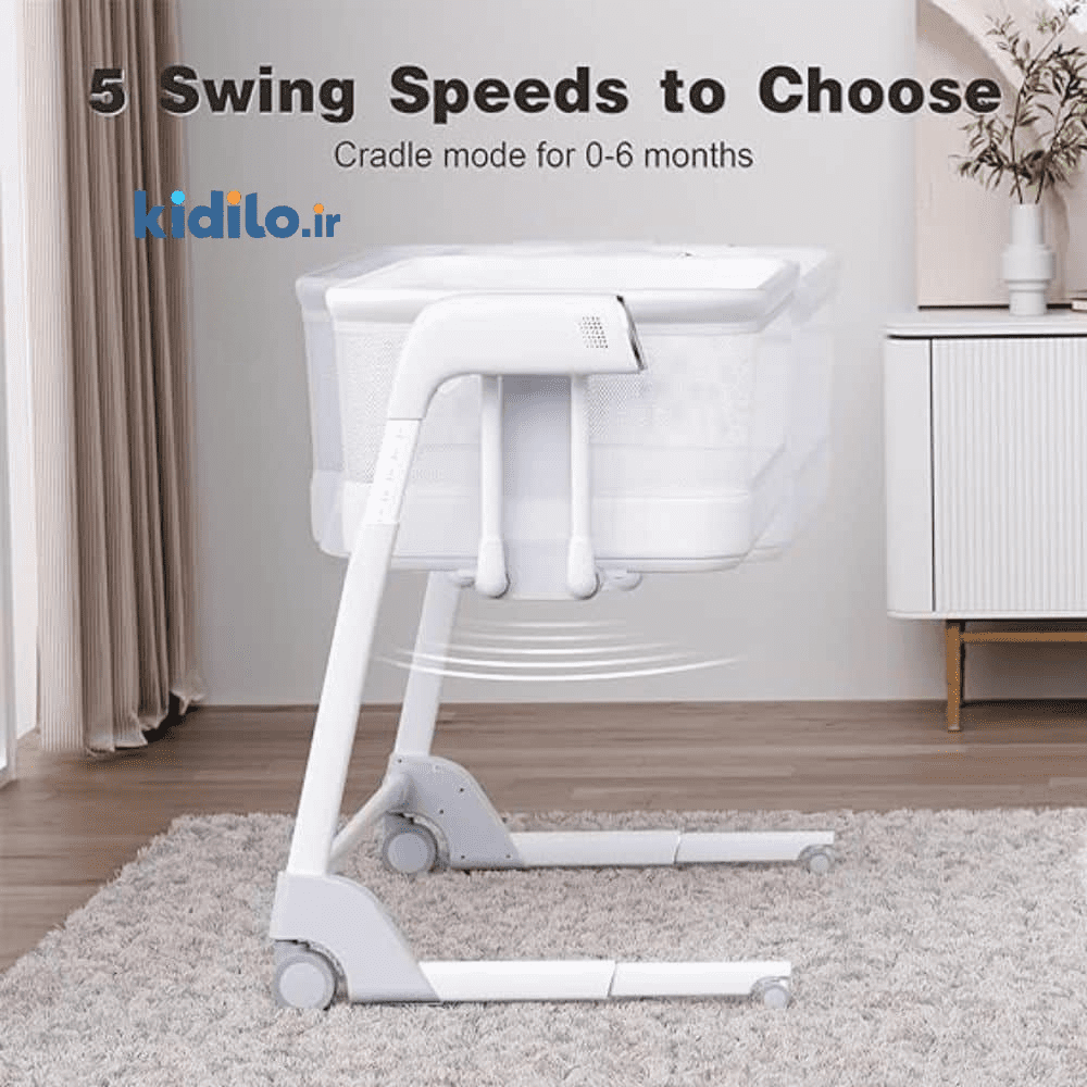 تخت و گهواره کنار مادر 3 کاره کیدیلو Kidilo کد SG506G رنگ طوسی