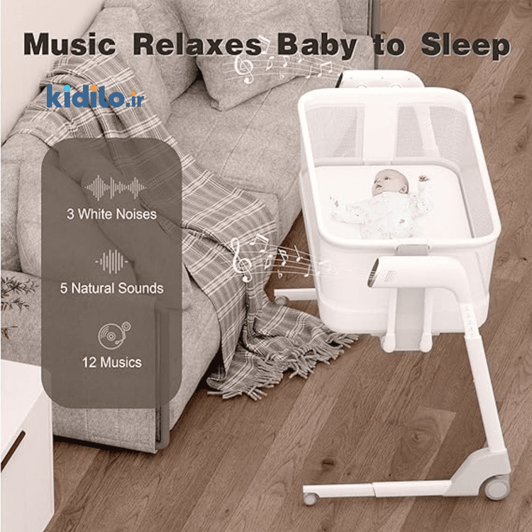 تخت و گهواره کنار مادر 3 کاره کیدیلو Kidilo کد SG506G رنگ طوسی