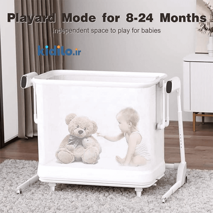 تخت و گهواره کنار مادر 3 کاره کیدیلو Kidilo کد SG506G رنگ طوسی