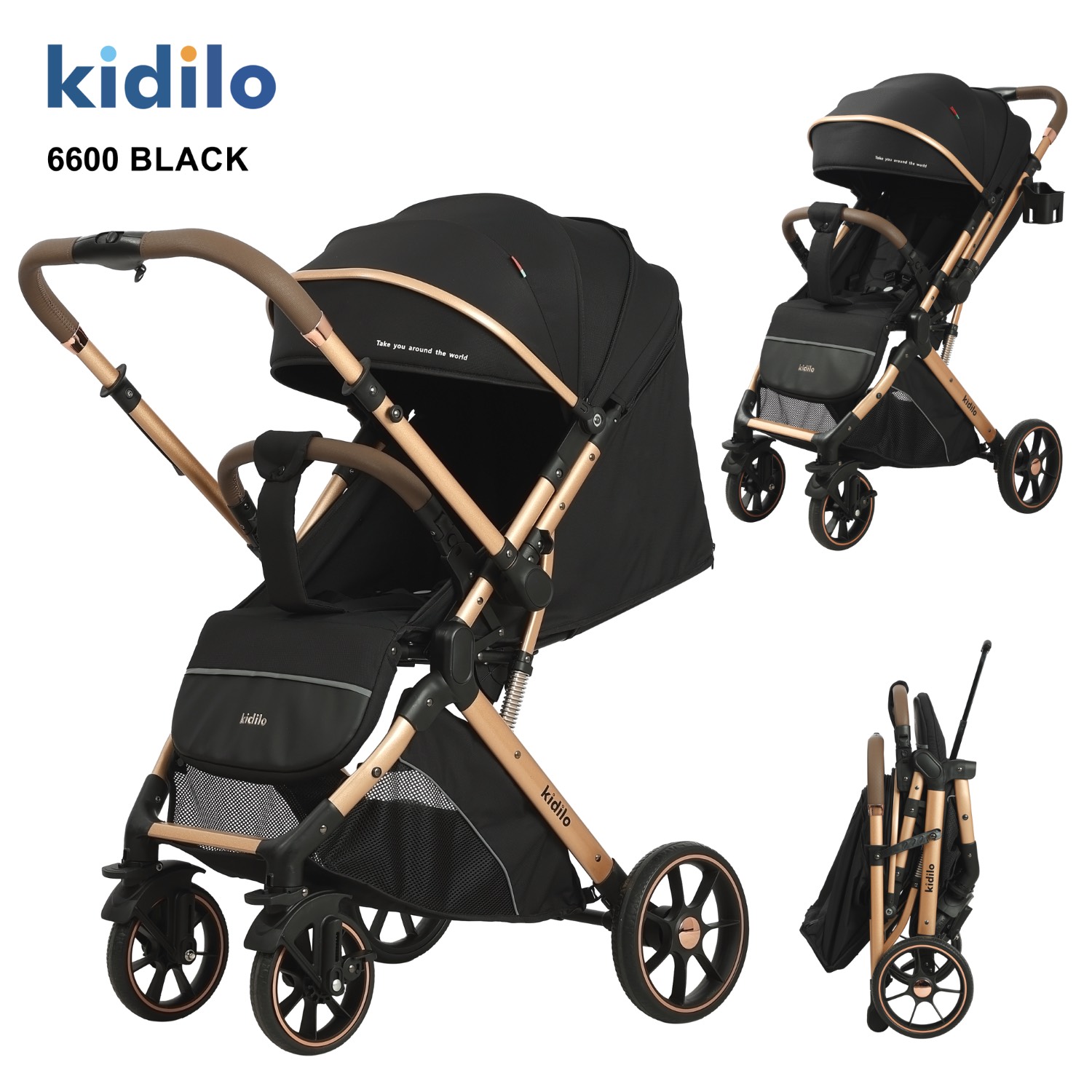 کالسکه مسافرتی دسته دو طرفه رو به مادر شو مدل 6600 کیدیلو kidilo