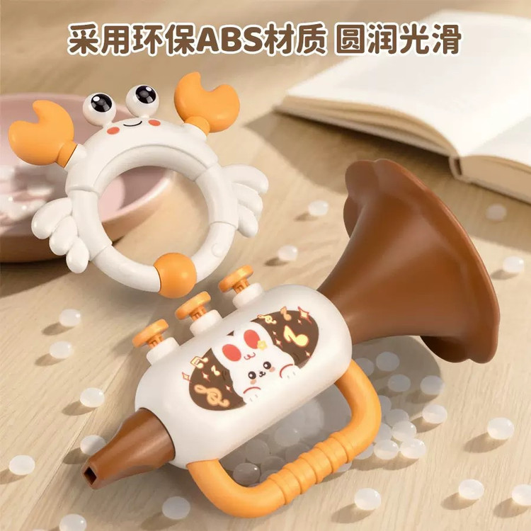 ست جغجغه و دندانگیر 6 تکه صندوقی دایناسور baby rattle
