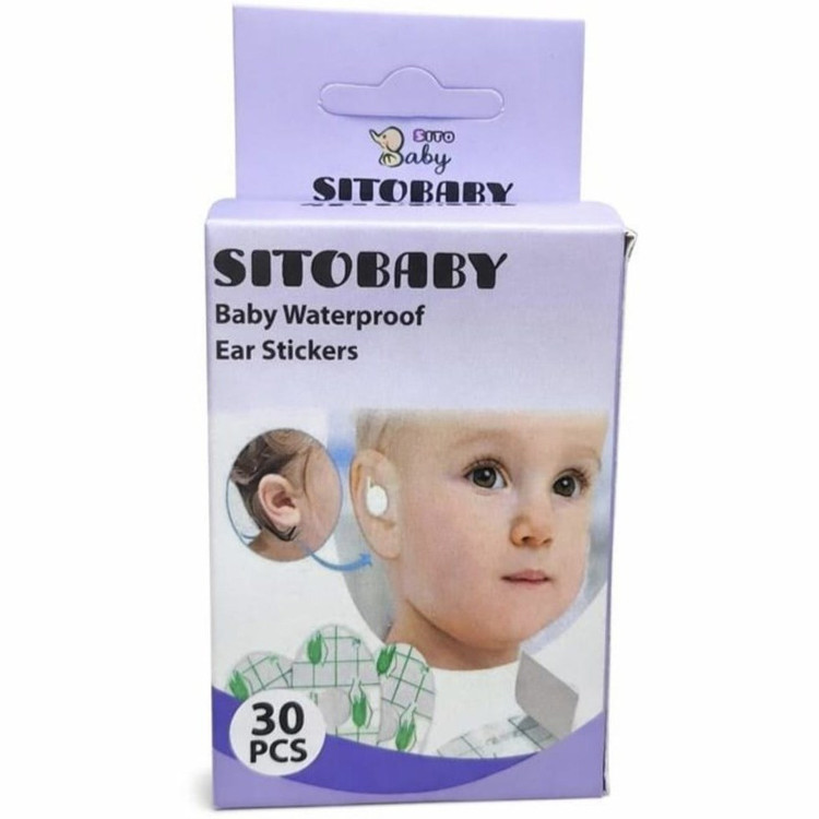 چسب گوش نوزاد پنبه دار 30 عددی sito baby | چسب محافظ گوش ضدآب سیتو بیبی