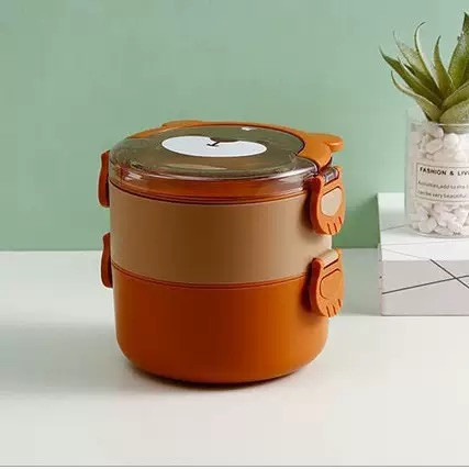 فلاکس غذا کودک طرح خرس گوشدار همراه با قاشق | مجموعه فلاسک غذا ظرف تدی داخل استیل