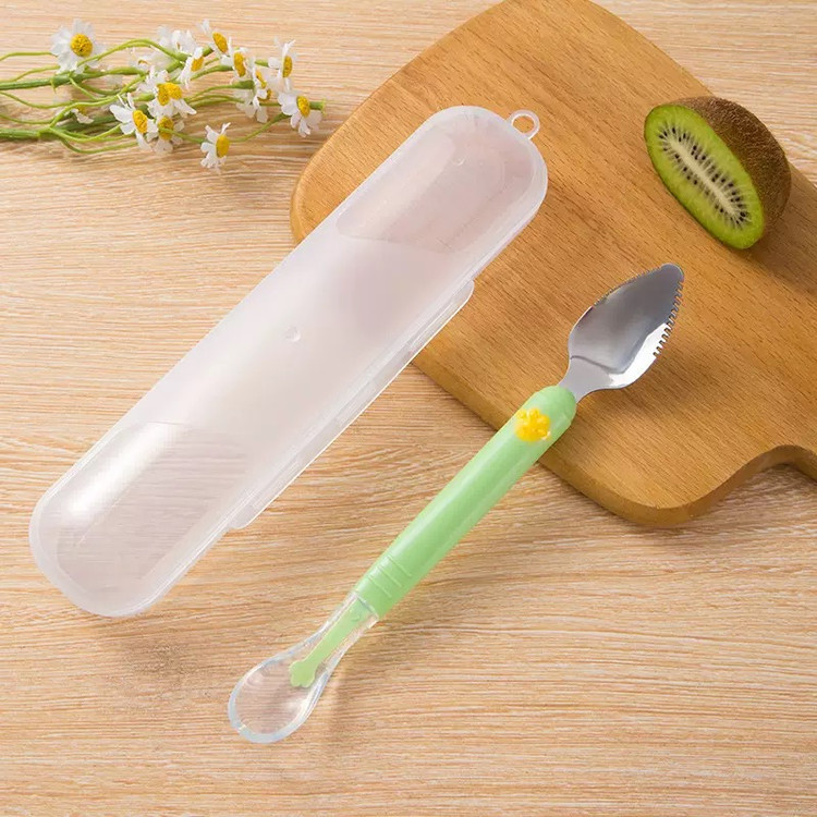 قاشق دو سری پوره خوری نوزاد مدل قابدار