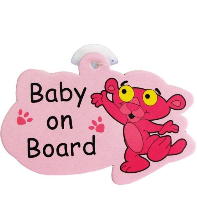 آویز هشدار کودک در ماشین مدل baby on board | تابلو استیکری خودرو
