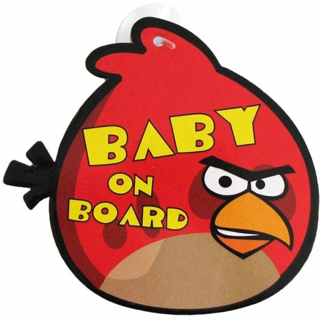 آویز هشدار کودک در ماشین مدل baby on board | تابلو استیکری خودرو