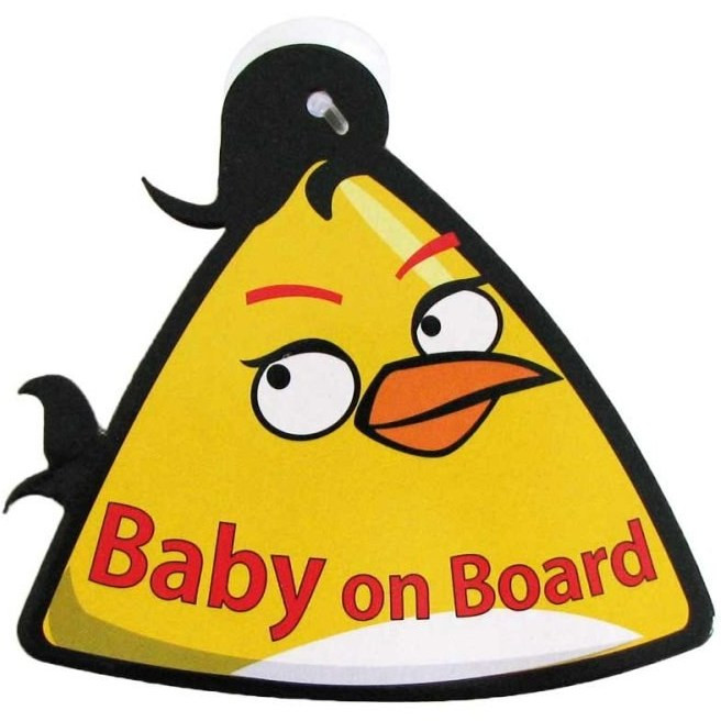 آویز هشدار کودک در ماشین مدل baby on board | تابلو استیکری خودرو