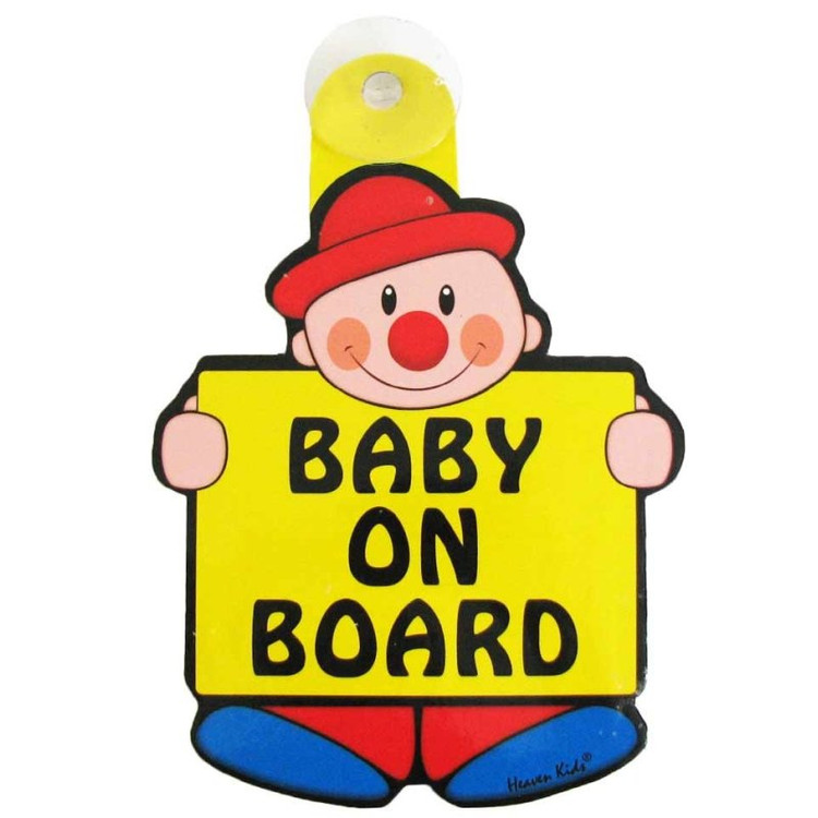 آویز هشدار کودک در ماشین مدل baby on board | تابلو استیکری خودرو
