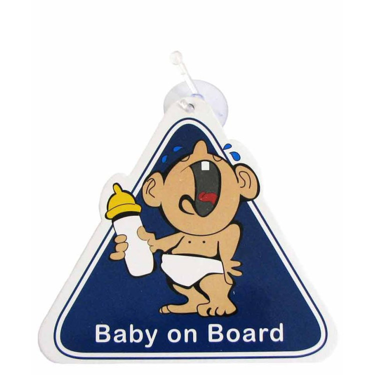 آویز هشدار کودک در ماشین مدل baby on board | تابلو استیکری خودرو