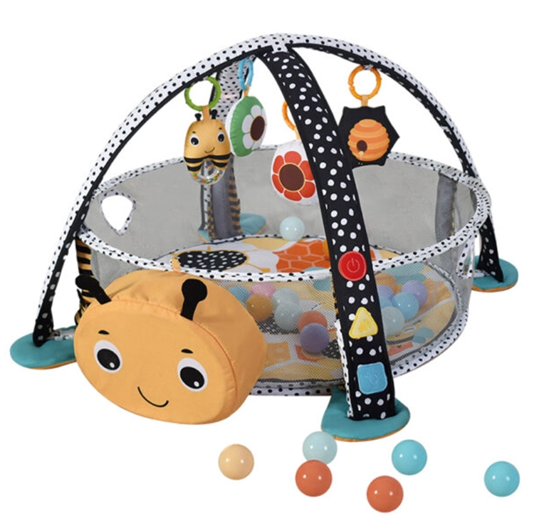تشک بازی رقص نور دار 30 توپ konig kids طرح زنبور کد 63574