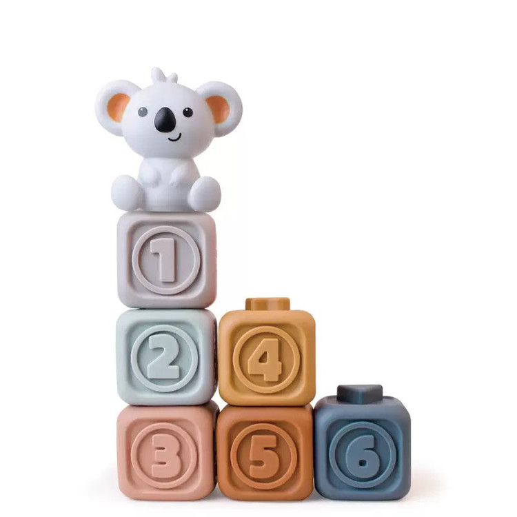 پوپت مربع حسی آموزشی سیلیکونی 6 عددی همراه عروسک کوآلا konig kids
