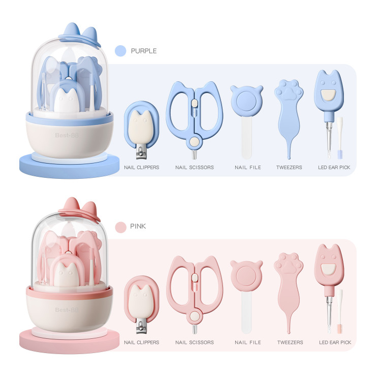 ست ناخنگیر کودک 6 تکه گربه best baby همراه با قاب 0163 | ناخنگیر نوزاد