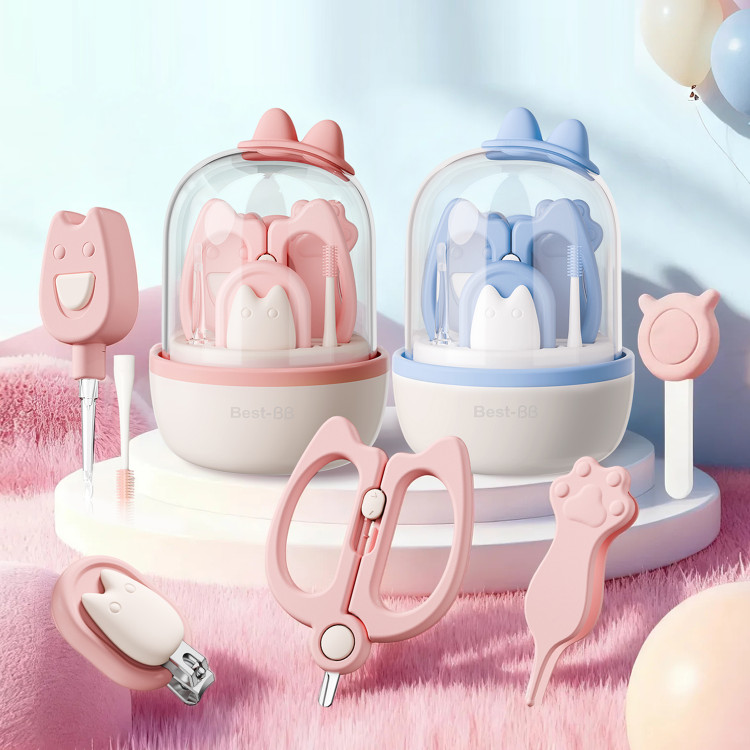 ست ناخنگیر کودک 6 تکه گربه best baby همراه با قاب 0163 | ناخنگیر نوزاد