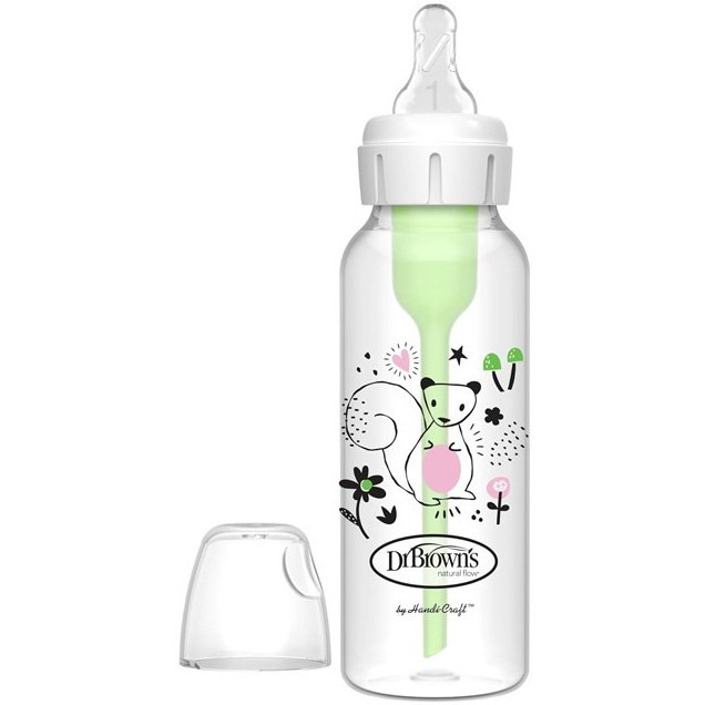 شیشه شیر طلقی باریک 250 میل آنتی کولیک طرح سنجاب 81108 دکتر براون دکتر براونز Dr Brown's