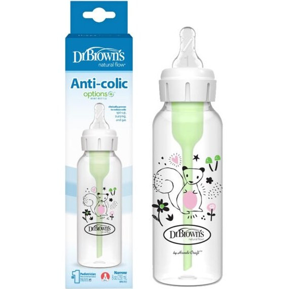 شیشه شیر طلقی باریک 250 میل آنتی کولیک طرح سنجاب 81108 دکتر براون دکتر براونز Dr Brown's