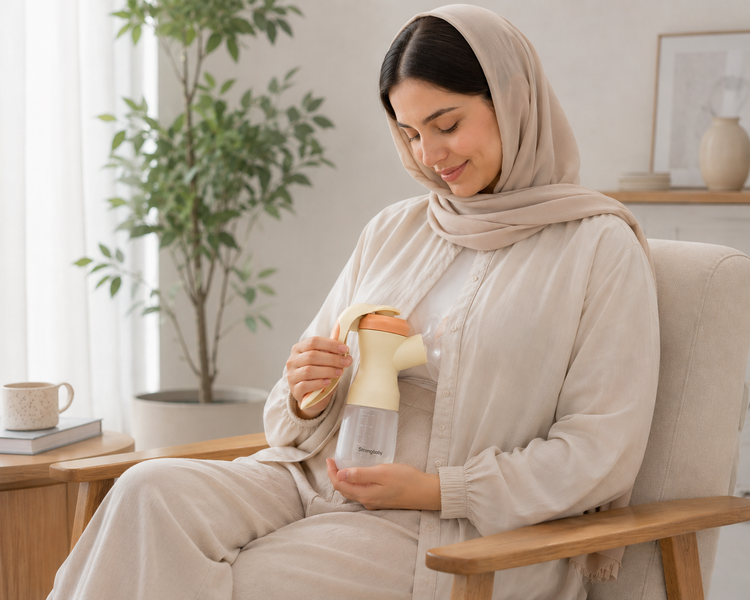 شیردوش دستی پمپی strong baby همراه با 2 سایز سری حرفه ای | شیر دوش نوزاد استزانگ بیبی