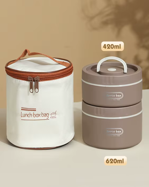 مجموعه فلاکس فلاسک غذا کودک bento داخل استیل همراه با کاور عایق و نگهدارنده دما
