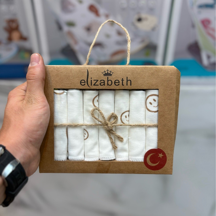 دستمال دست و صورت موسلین 7 عددی الیزابت elizabeth