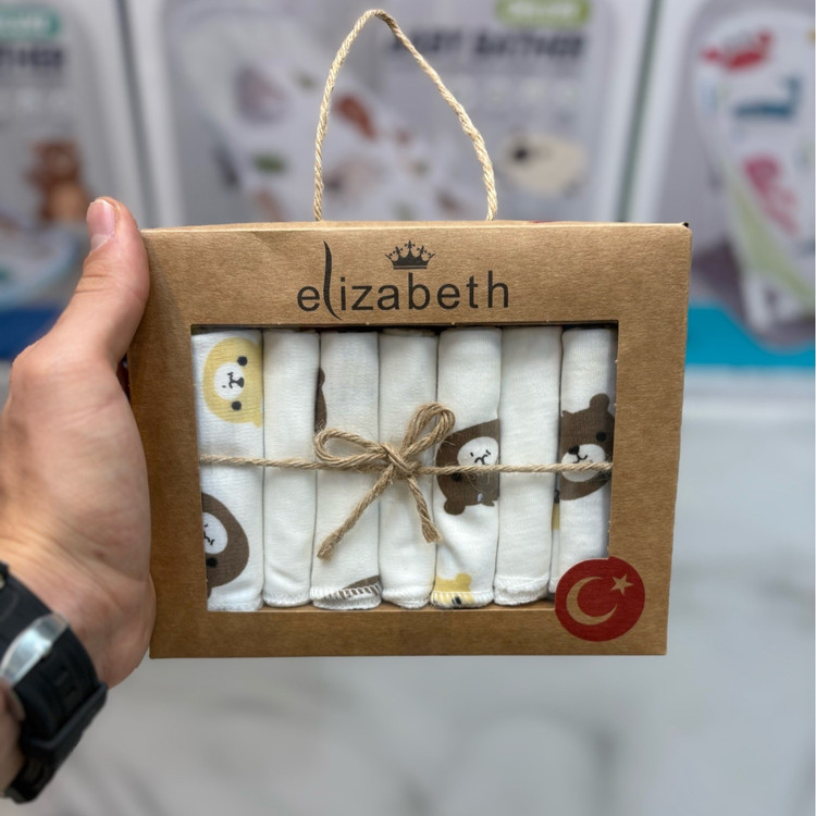دستمال دست و صورت موسلین 7 عددی الیزابت elizabeth