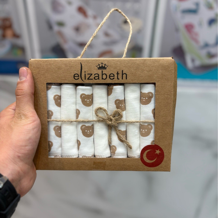 دستمال دست و صورت موسلین 7 عددی الیزابت elizabeth